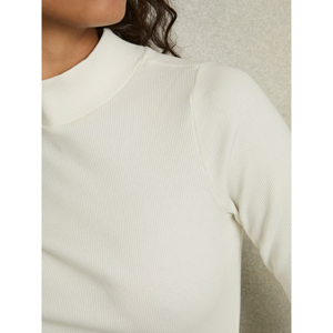 REISS POLLY Fine Ribbed High Neck Top